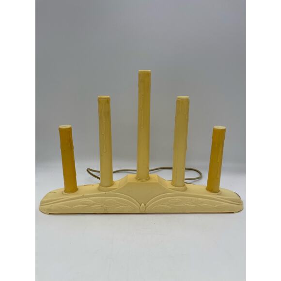 Vintage 5 Candle Candolier Molded Plastic Candle Drip Christmas - Picture 1 of 2